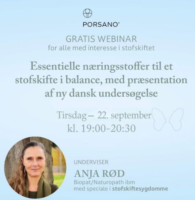 GRATIS WEBINAR: essentielle næringsstoffer til et stofskifte i balance